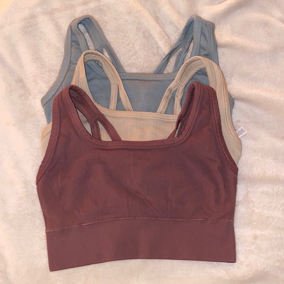 BUNDLE (3) Aerie Seamless Square Neck Bralettes size XL - Picture 1 of 10